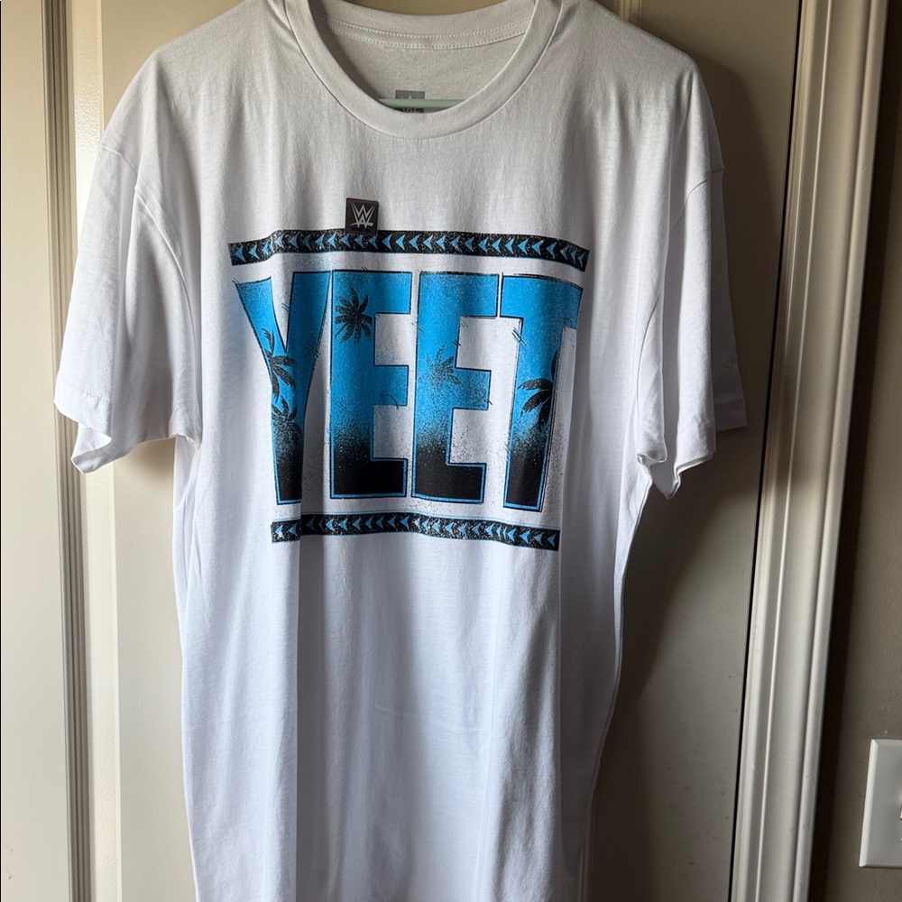 WWE YEET Graphic Tee - White with Blue Print